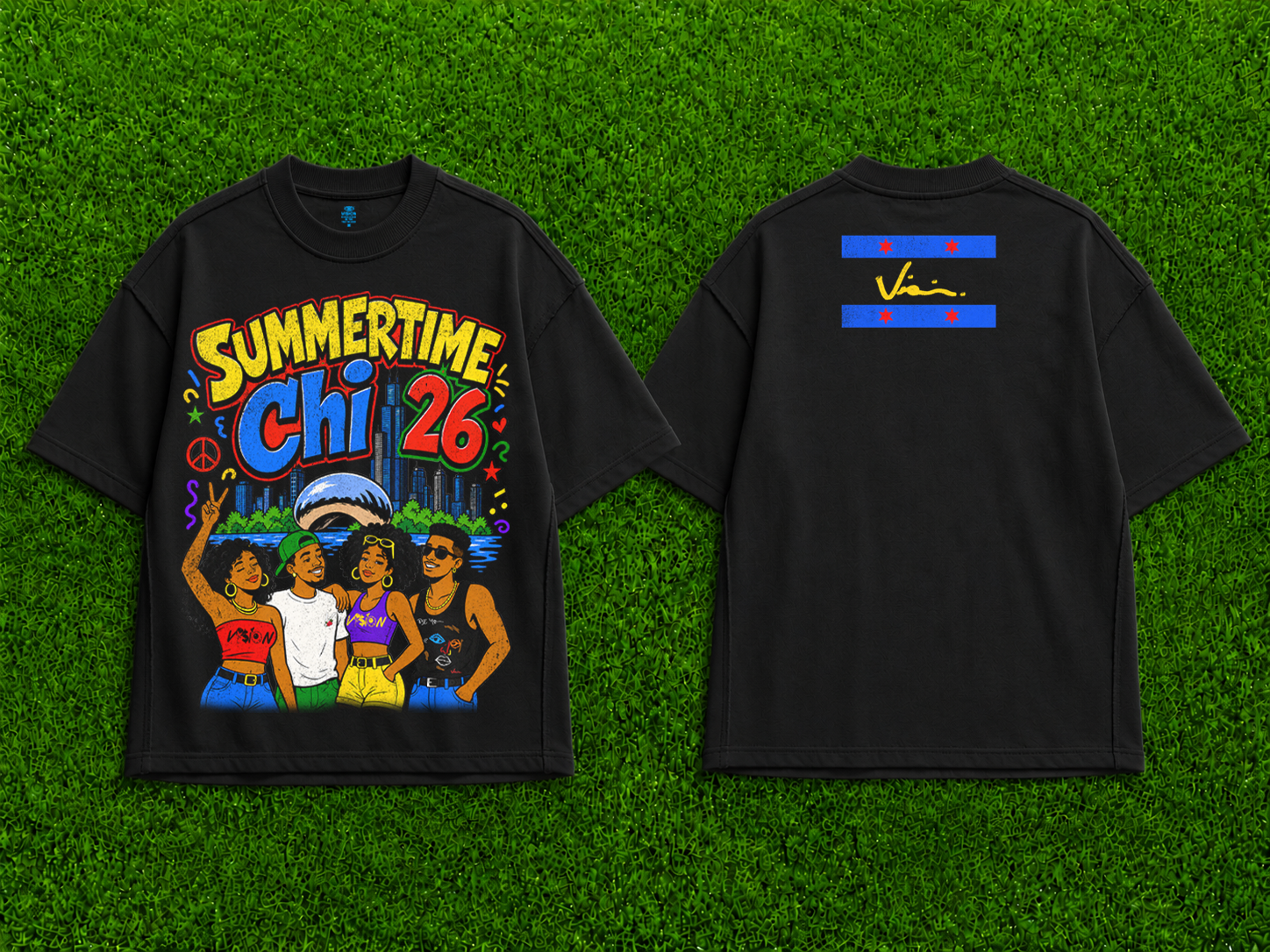 VI$ION "SUMMERTIME CHI 26" MID LENGTH (CROPPED) TEE