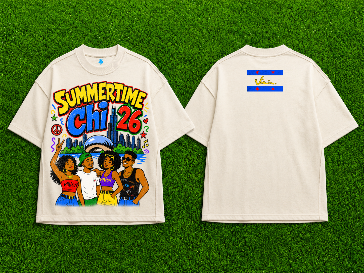 VI$ION "SUMMERTIME CHI 26" MID LENGTH (CROPPED) TEE