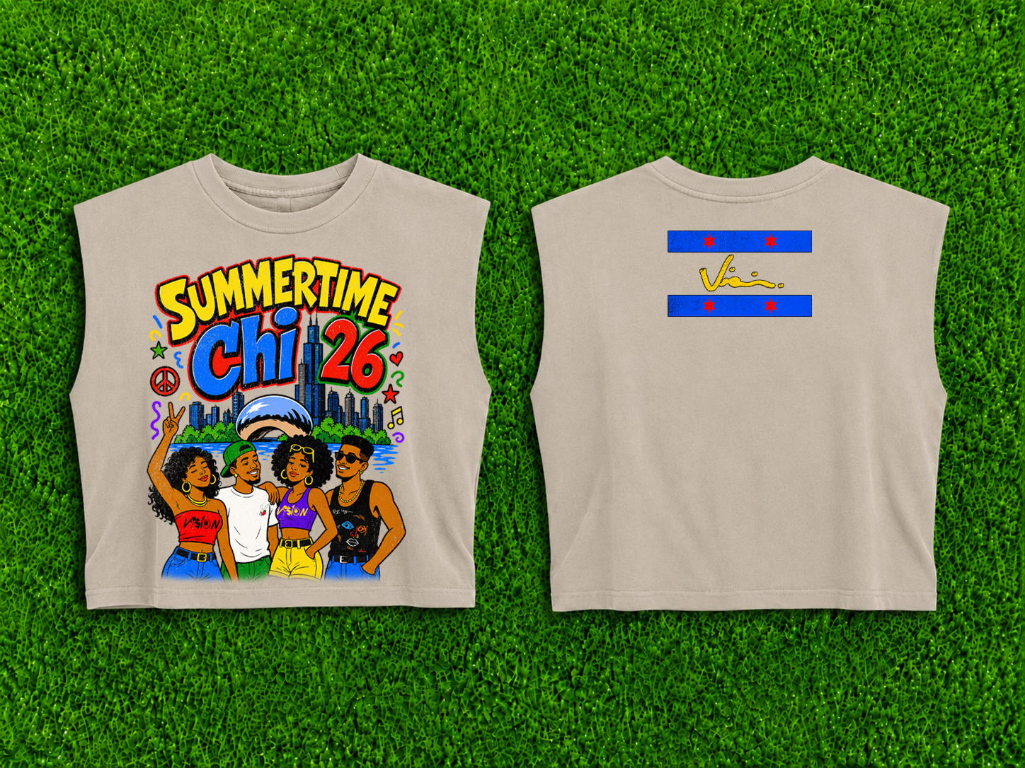 VI$ION "SUMMERTIME CHI 26" Women's festival crop tank